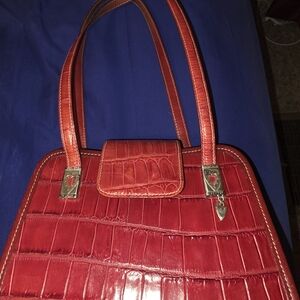 Brighton Red Croc-Embossed Shoulder Bag Vintage Y2k Bag